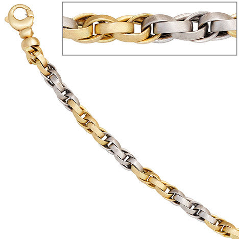 Collier Halskette 585 Gold Gelbgold Weißgold bicolor 45 cm Kette Goldkette