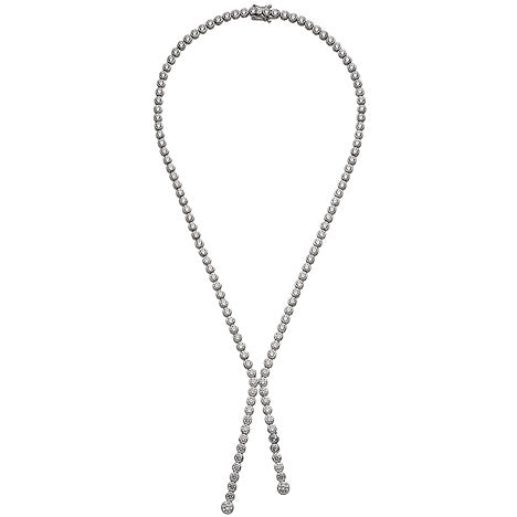 Collier Halskette 925 Sterling Silber mit Zirkonia 42 cm Kette Silberkette