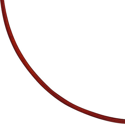 Collier Halskette Leder rot 925 Silber 42 cm Lederkette Karabiner