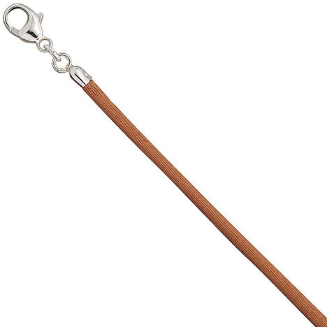 Collier Halskette Seide kupfer 2 8 mm 42 cm Verschluss 925 Silber Kette