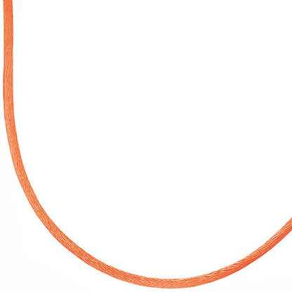 Collier Halskette Seide orange 42 cm Verschluss 925 Silber Kette