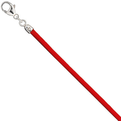 Collier Halskette Seide rot 2 8 mm 42 cm Verschluss 925 Silber Kette