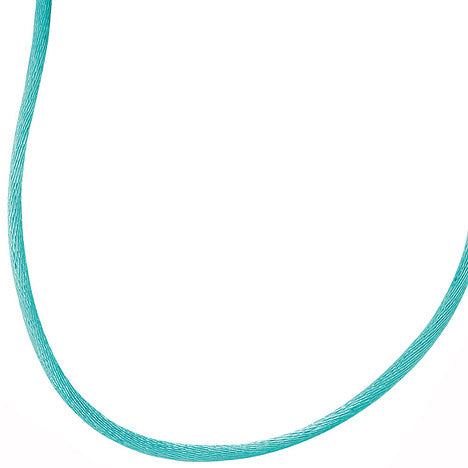 Collier Halskette Seide türkis 42 cm Verschluss 925 Silber Kette