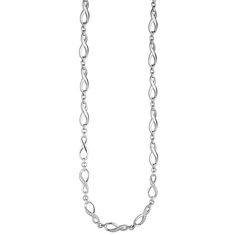 Collier Halskette Unendlich 925 Silber mit Zirkonia 48 cm Kette Silberkette
