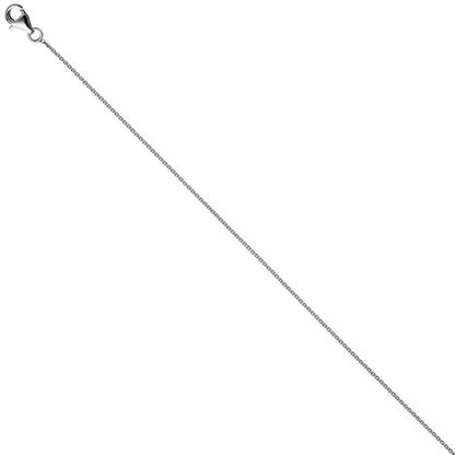 Collier Kette mit Anhänger rund 925 Sterling Silber 1 Zirkonia 42 cm Silberkette
