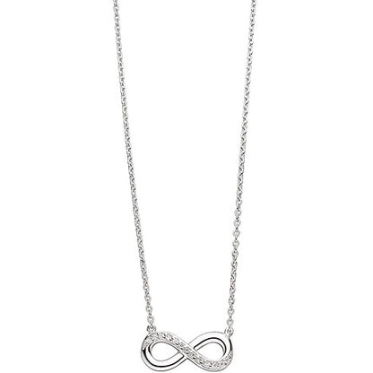 Collier Kette mit Anhänger Unendlichkeit 925 Sterling Silber mit Zirkonia 41 cm