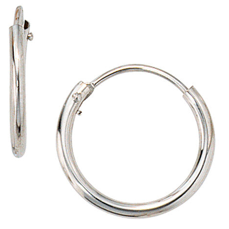 Creolen rund 585 Gold Weißgold Ohrringe Goldohrringe Goldcreolen