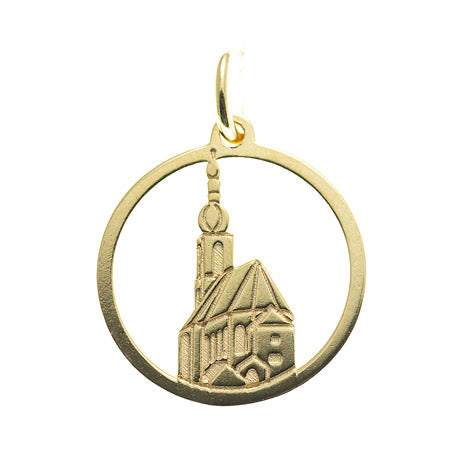 Anhänger Ramsauer Kirche St. Sebastian 925 Silber vergoldet ohne Kette