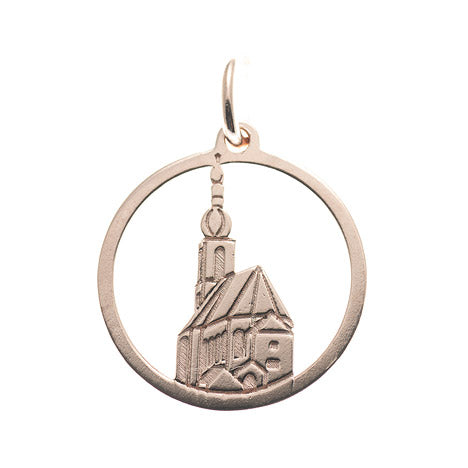 Anhänger Ramsauer Kirche St. Sebastian 925 Silber rosé vergoldet ohne Kette