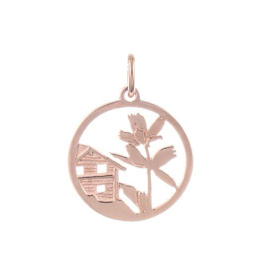 Anhänger Enzian 925 Silber rosé vergoldet
