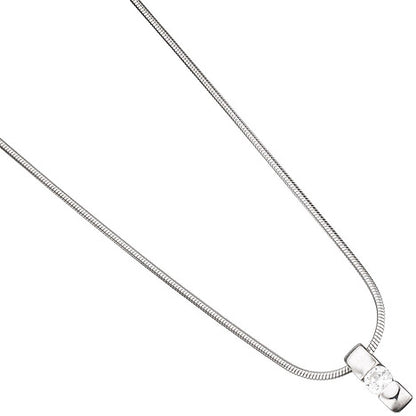 Einhänger Anhänger 925 Sterling Silber rhodiniert 1 Zirkonia