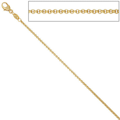 Erbskette 585 Gelbgold 1 5 mm 36 cm Gold Kette Halskette Goldkette Karabiner