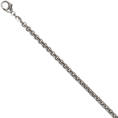 Erbskette 585 Weißgold 3 mm 42 cm Gold Kette Halskette Weißgoldkette Karabiner