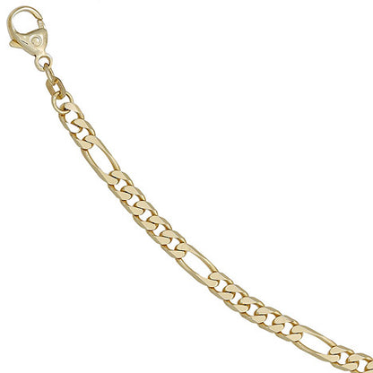 Figaroarmband 585 Gold Gelbgold 21 cm Armband Goldarmband Karabiner