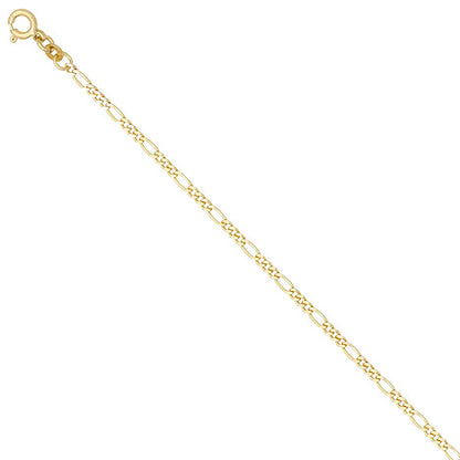 Figarokette 333 Gelbgold 2 3 mm 45 cm Gold Kette Halskette Goldkette Federring