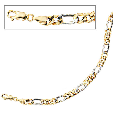 Figarokette 333 Gelbgold Weißgold bicolor 45 cm Gold Kette Halskette Goldkette