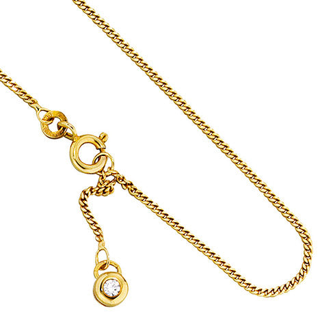 Fußkettchen Fußkette 333 Gold Gelbgold 1 Zirkonia 25 cm Federring