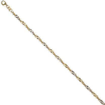 Fußkettchen Fußkette 925 Sterling Silber gold vergoldet 2 9 mm 25 cm Karabiner