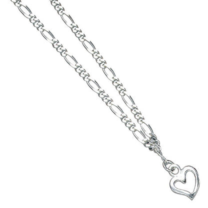 Fußkettchen Fußkette Herz 925 Sterling Silber Federring