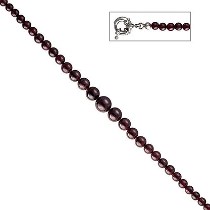 Halskette Edelsteinkette Granat Verlauf 45 cm Kette