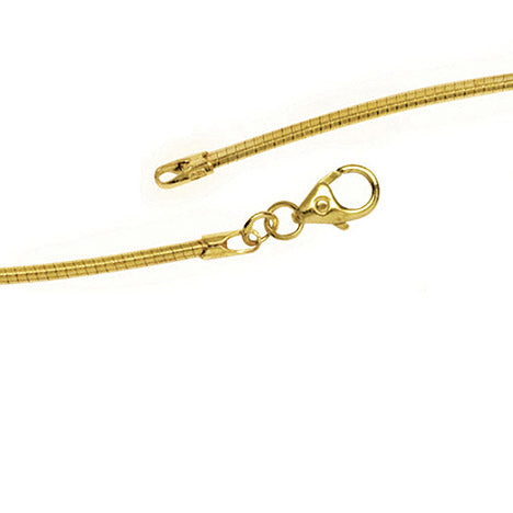Halsreif 585 Gelbgold 1 5 mm 50 cm Gold Kette Halskette Goldhalsreif Karabiner