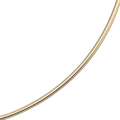 Halsreif 585 Gelbgold 2 mm 42 cm Gold Kette Halskette Goldhalsreif Karabiner