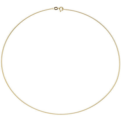 Halsreif 925 Sterling Silber gold vergoldet 1 1 mm 42 cm Kette Halskette