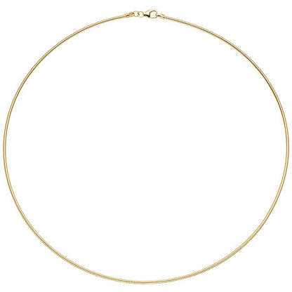 Halsreif 925 Sterling Silber gold vergoldet 1 5 mm 45 cm Kette Halskette