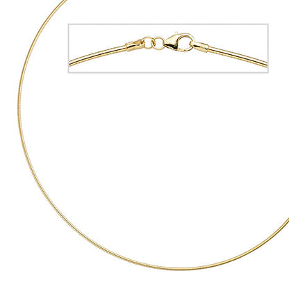 Halsreif 925 Sterling Silber gold vergoldet 1 5 mm 45 cm Kette Halskette