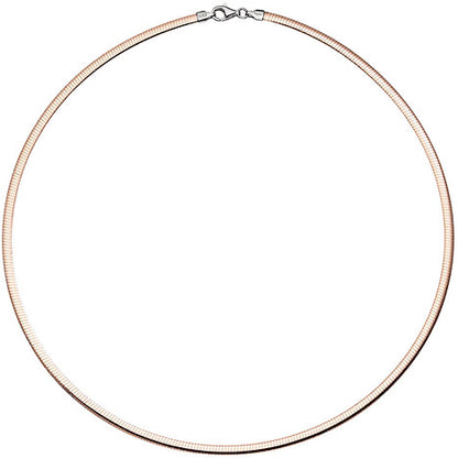 Halsreif Halskette Collier 925 Silber rotgold vergoldet beidseitig tragbar 45 cm