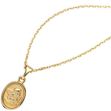 Kinder Anhänger Engel Schutzengel 333 Gold Gelbgold mattiert Kinderanhänger