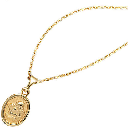 Kinder Anhänger Engel Schutzengel 333 Gold Gelbgold mattiert Kinderanhänger
