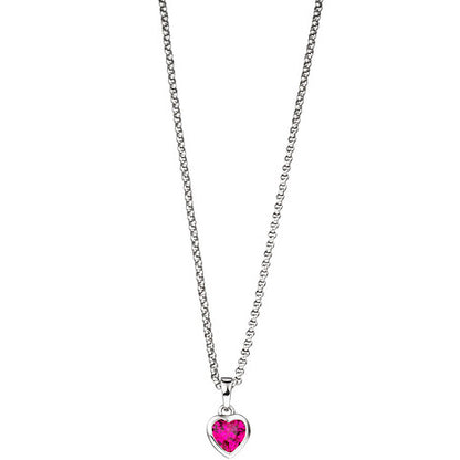 Kinder Anhänger Herz 925 Silber 1 Zirkonia pink Herzanhänger Kinderanhänger