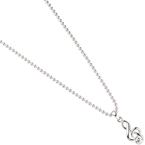 Kinder Anhänger Notenschlüssel Musik 925 Silber 1 Zirkonia Kinderanhänger