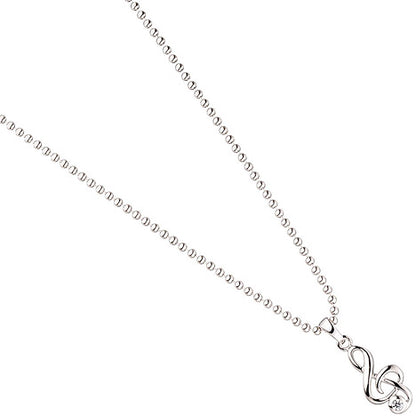 Kinder Anhänger Notenschlüssel Musik 925 Silber 1 Zirkonia Kinderanhänger