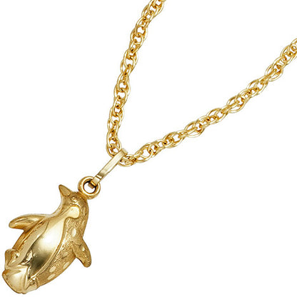 Kinder Anhänger Pinguin 333 Gold Gelbgold mattiert Kinderanhänger