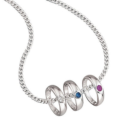Kinder Taufring 925 Sterling Silber 1 blauer Safir Taufanhänger