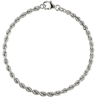 Kordelarmband 585 Gold Weißgold 19 cm Armband Goldarmband Karabiner