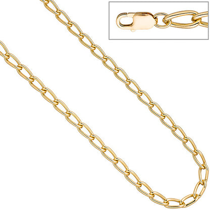 Lang-Panzerkette 925 Sterling Silber gold vergoldet 6 9 mm 45 cm Kette Halskette