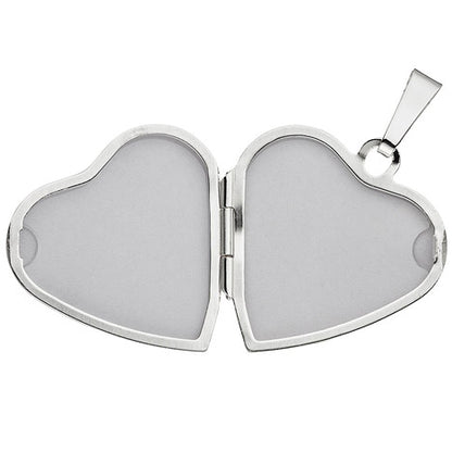Medaillon Herz 925 Sterling Silber eismatt Anhänger zum Öffnen