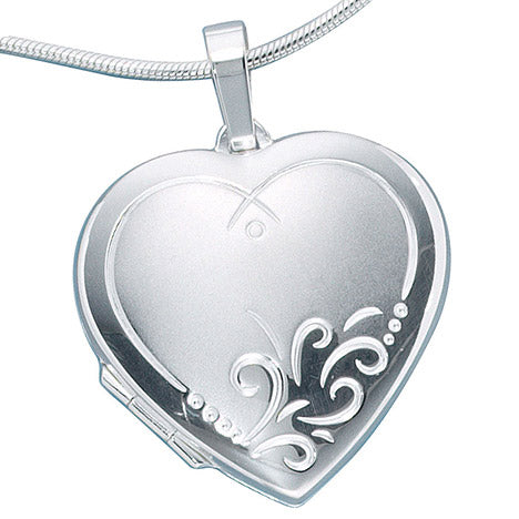 Medaillon Herz 925 Sterling Silber mattiert Anhänger zum Öffnen