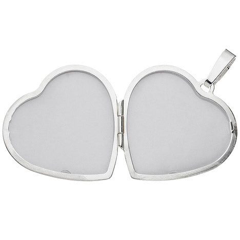 Medaillon Herz für 2 Fotos 925 Sterling Silber matt Anhänger zum Öffnen