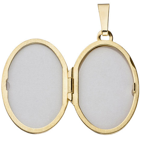 Medaillon oval 333 Gold Gelbgold Zirkonia 1 Rubin pink zum Öffnen für 2 Fotos