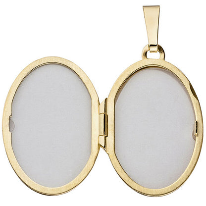Medaillon oval 333 Gold Gelbgold Zirkonia 1 Rubin pink zum Öffnen für 2 Fotos