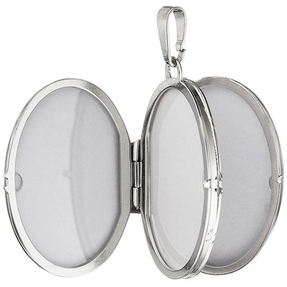 Medaillon oval 925 Sterling Silber rhodiniert Anhänger zum Öffnen