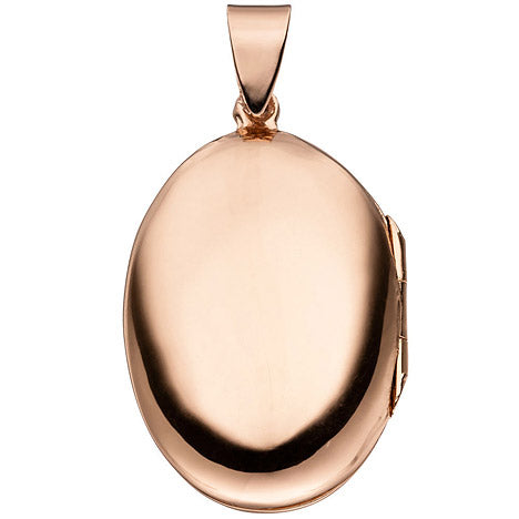 Medaillon oval für 2 Fotos 925 Silber rotgold vergoldet 5 Zirkonia zum Öffnen