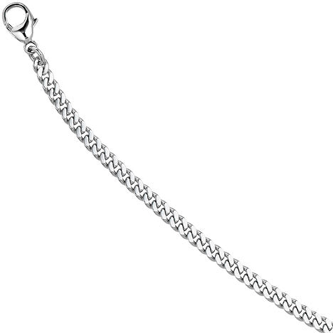 Panzerarmband 585 Weißgold massiv 21 cm Gold Armband Weißgoldarmband Karabiner
