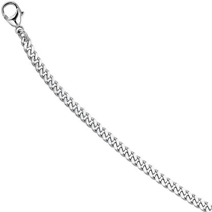 Panzerarmband 585 Weißgold massiv 21 cm Gold Armband Weißgoldarmband Karabiner
