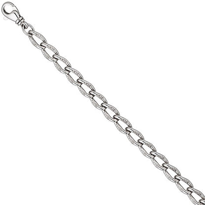 Panzerarmband 925 Sterling Silber mit Struktur 19 cm Armband Silberarmband