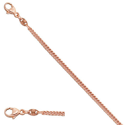Panzerkette 585 Rotgold 2 0 mm 42 cm Gold Kette Halskette Rotgoldkette Karabiner